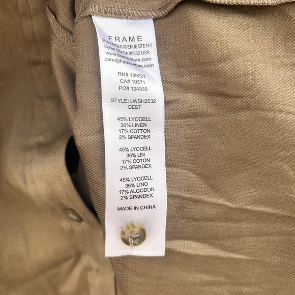 FRAME Women’s Arie Cutaway Linen-Blend Button-Up Shirt - Picture 9 of 9